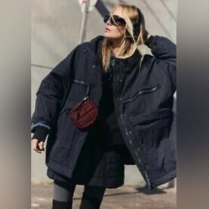 Free People MOVEMENT NWT $248 BILLIE BOXY UTILITY PUFFER JACKET OVERSIZED XS/S